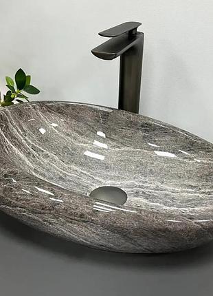 Умывальник (раковина) vbi vicenza dark stone glossy накладной