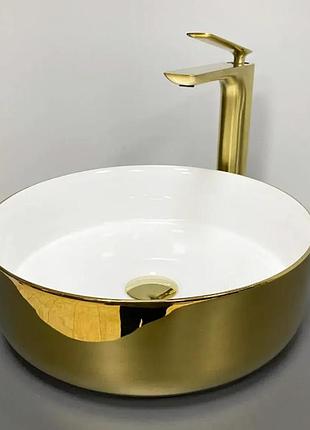 Умывальник (раковина) vbi prato gold white накладной