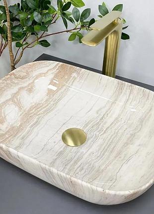 Умывальник (раковина) vbi ravenna travertine glossy накладной