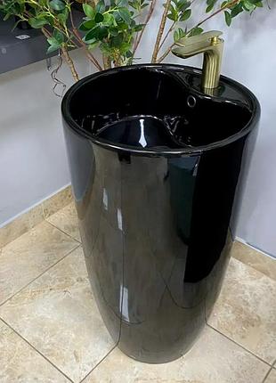 Умывальник (раковина) vbi agriento black glossy напольный
