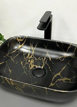 Умывальник (раковина) vbi ravenna marble black matt накладной