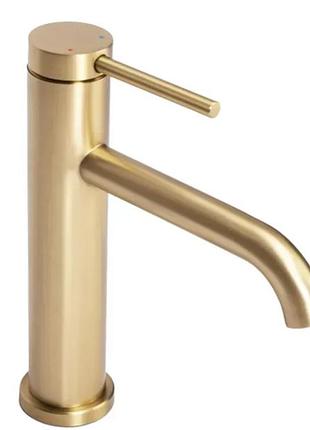 Смеситель для раковины (умивальника) rea clif brushed gold золотой матовый