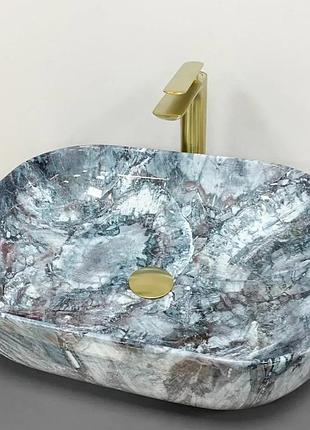 Умывальник vbi bergamo blue tourmaline glossy накладной