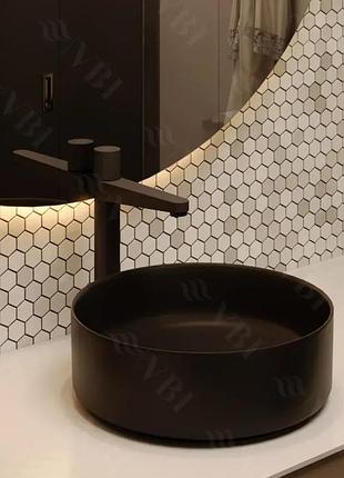 Умывальник vbi prato black matt накладной