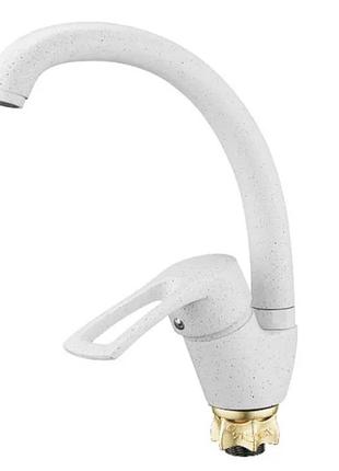 Смеситель для кухни wezer yub4-181-white, белый