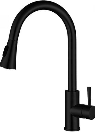 Mixxus sus-014-b black смеситель для кухни с нерж.стали sus304 с выдвижной лейкой