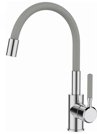Mixxus premium rio 011 refl. grey смеситель для кухни с силиконовым изливом (цв.серый)