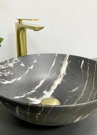Умывальник vbi amalfi black onyx matt накладной