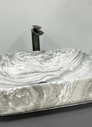 Умывальник (раковина) vbi palermo grey onyx glossy накладной