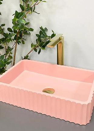 Умывальник vbi vlorentia pink matt накладной