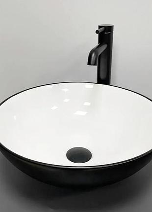 Умывальник (раковина) vbi amalfi black white накладной