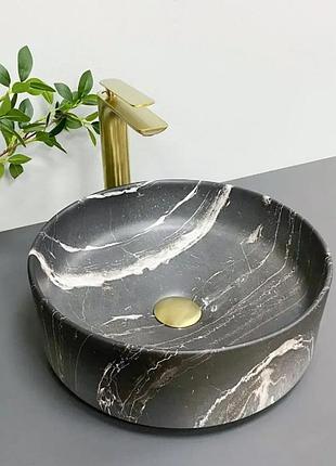 Умывальник vbi prato black onyx matt накладной