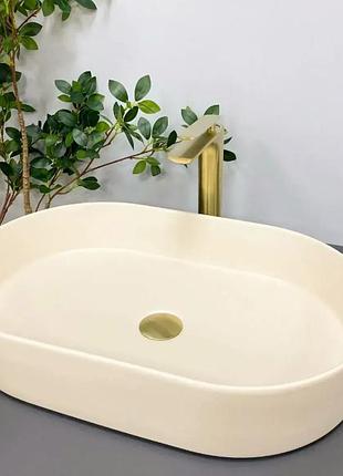Умывальник vbi verona 60 beige matt накладной