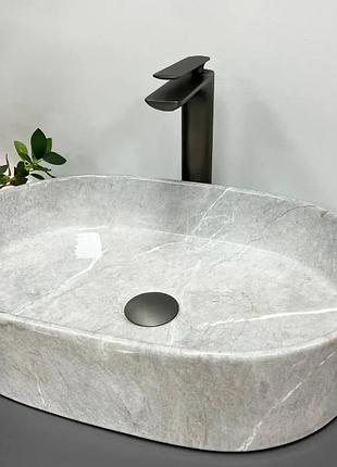 Умывальник vbi verona 50 grey stone glossy накладной