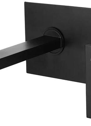 Смеситель для раковины (умивальника) mexen cube black + box скрытого монтажа