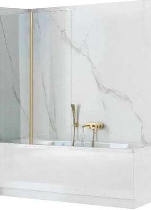 Шторка для ванни rea agat-2 80 brushed gold складана