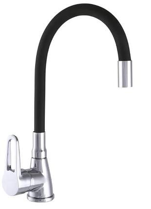 Смеситель для кухни wezer sop4-r045-black с гибким изливом, черный
