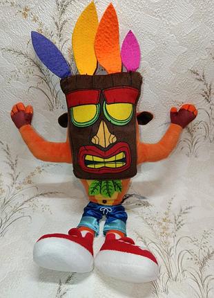 Мягкая игрушка  крэш бандикут в маске тики аку аку crash bandicoot play by play