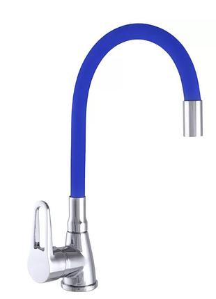 Смеситель для кухни wezer sop4-r045-blue с гибким изливом, синий