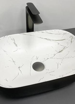 Умывальник vbi vavenna marmo black matt накладной