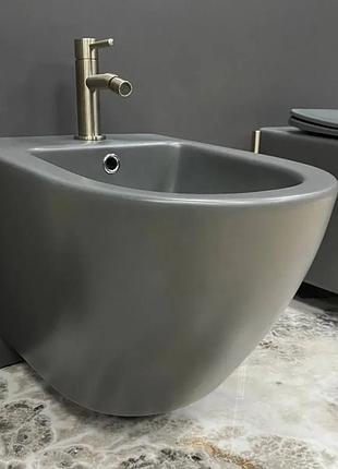 Подвесное биде vbi vulcano grey matt