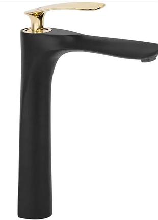 Смеситель для раковины (умывальника) rea orbit black gold высокий
