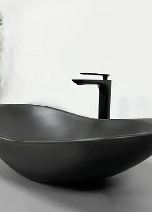 Умывальник vbi vurin black matt накладной