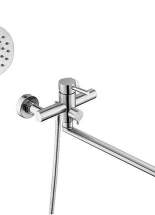 Mlt-31002vr смеситель для ванны одноваж. длинный поворот. гусь ø35 (лак)