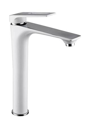 Смеситель для умывальника frap f1052-54 высокий, белый/хром