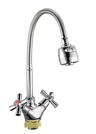 Смеситель для кухни wezer tlh4-r722 с гибким изливом, хром