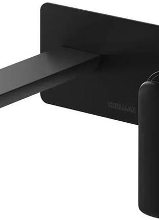 Смеситель для раковины (умывителя) kohlman experience black matt + box скрытого монтажа