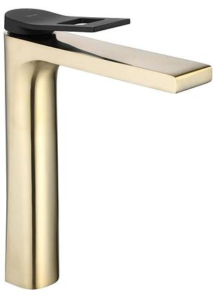 Смеситель для раковины (умивальника) rea soul brushed gold высокий