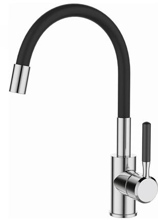 Mixxus premium rio 011 refl. black смеситель для кухни с силиконовым изливом (кол. черн.)