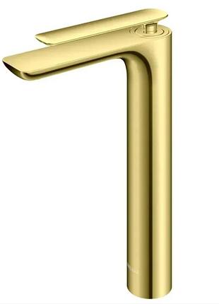 Смеситель для раковины (умивальника) kohlman experience gold высокий