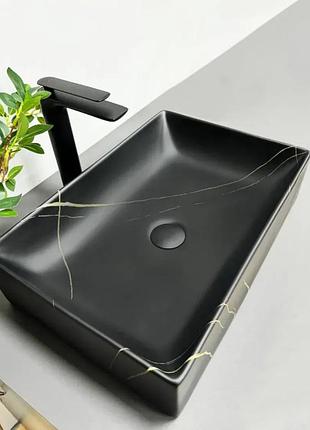 Умывальник vbi latina black stone matt накладной