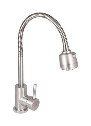 Смеситель для кухни lidz aria 015f41 с гибким изливом (k35) ldari015f41nks45306 nickel