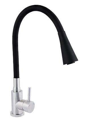 Смеситель для кухни lidz aria 015f31 с гибким изливом (k35) ldari015f31bnk31872 black / nickel