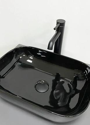 Умывальник (раковина) vbi ravenna black glossy накладной