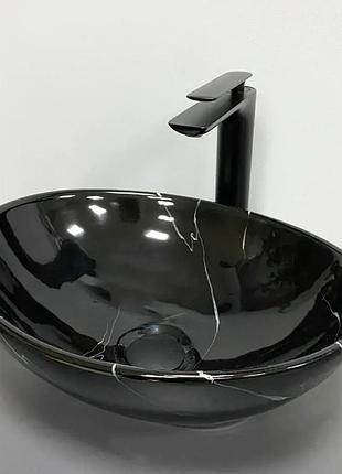 Умывальник (раковина) vbi parma black marmo glossy накладной