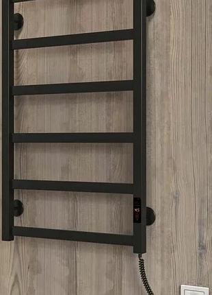 Полотенцесушитель электрический deffi avast 500x800 правый, 140 вт, черный