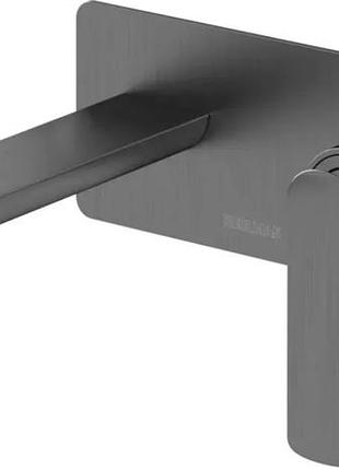 Смеситель для раковины (умывальника) kohlman experience graphite + box скрытого монтажа