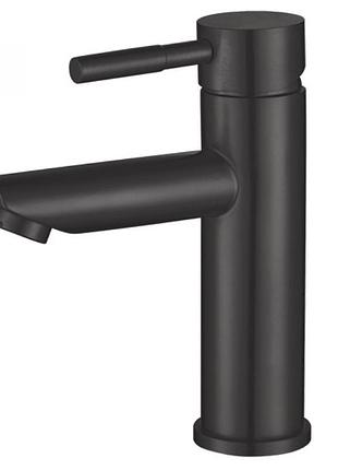 Mixxus sus-001-a black смеситель для умывальника с коротким изливом из нерж. стали sus304
