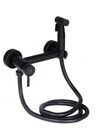 Набор для гигиенического душа со смесителем lidz aria 110 округлый ldari110bla43394 black