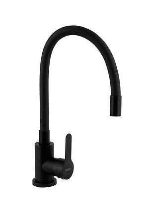 Смеситель для кухни brindex pure 015f3 с гибким изливом   black matt bripur015f3blm