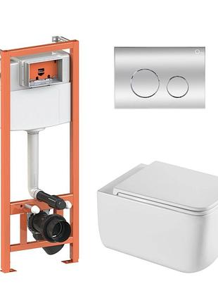 Готовое решение qtap для ванной комнаты: подвесной унитаз gemini ultra quiet 530х365х373+ комплект инсталляции nest 4 в 1 (круглая