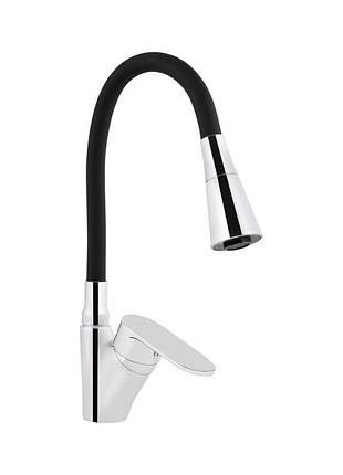 Смеситель для кухни lidz tani 007f3 с гибким изливом (k40) ldtan007f3bcr37649 chrome/black