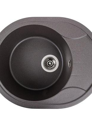 Гранітна мийка для кухні platinum 5847 onyx матовий гренадін