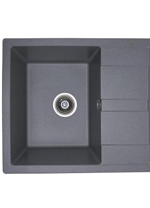 Гранитная мойка для кухни platinum 5851 aria матовая серый муссон