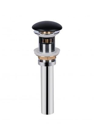 Донный клапан для раковины qtap pu03o 225х70х70 matt black с переливом