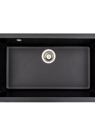 Гранітна мийка для кухні platinum 7945 paruana матова чорна